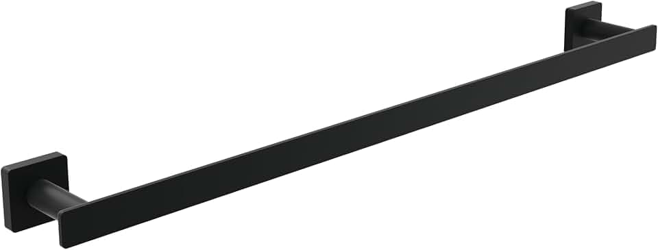 Handtuchhalter Villeroy & Boch Elements - Striking, Badetuchhalter zur Wandmontage aus Messing, Handtuchhalter rechteckig, Länge 645 mm, Mattschwarz