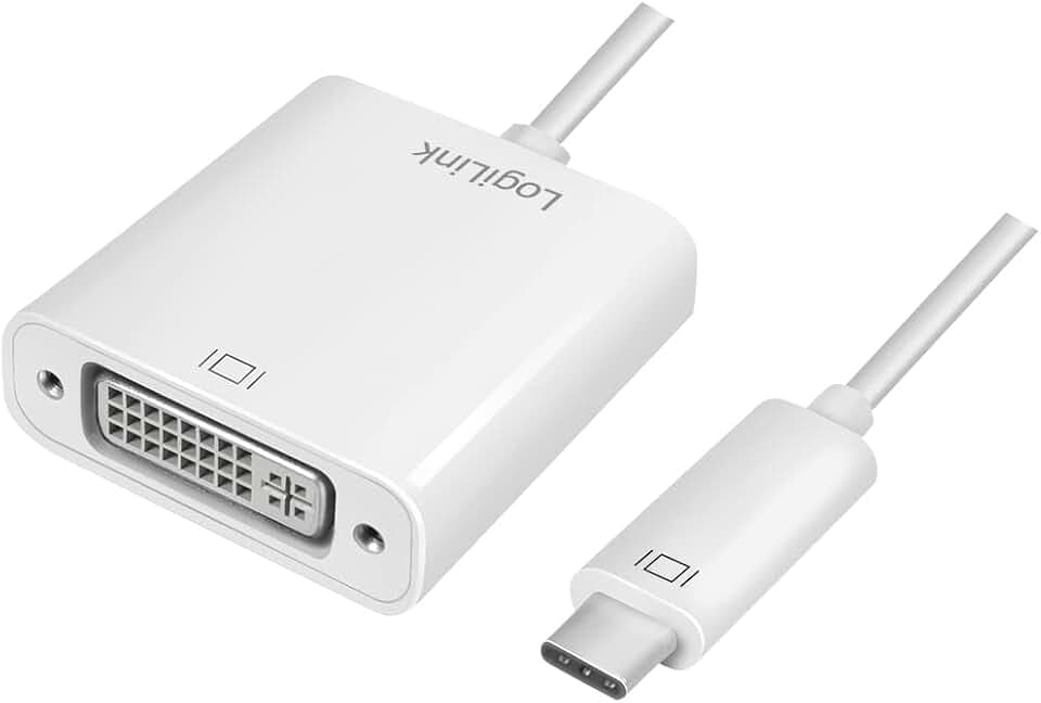 LogiLink UA0245A - USB-C (USB 3.2 Gen 1x1) auf DVI Adapter mit integriertem DVI-Transmitter, Aufl?sung 1080P f?r Windows 8/10, Mac OS X (inkl. MacBook Pro Modelle ab 2016), Chrome OS und Android