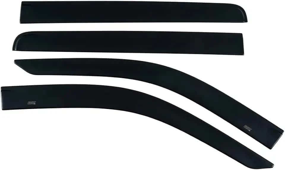 Husky Liners Low Profile Ventvisor Rain Guards | Fits 2007-2013 Chevrolet Silverado 1500, GMC Sierra 1500 Crew CAB ONLY, Yukon XL 1500, 2500 & More | Front & Rear, Matte Black, 4-pcs. | 2857007