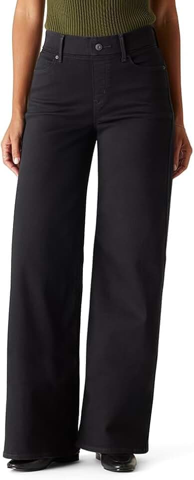 Levi Strauss Signature Gold Women's Totally Shaping Pull on Wide Leg Jeans