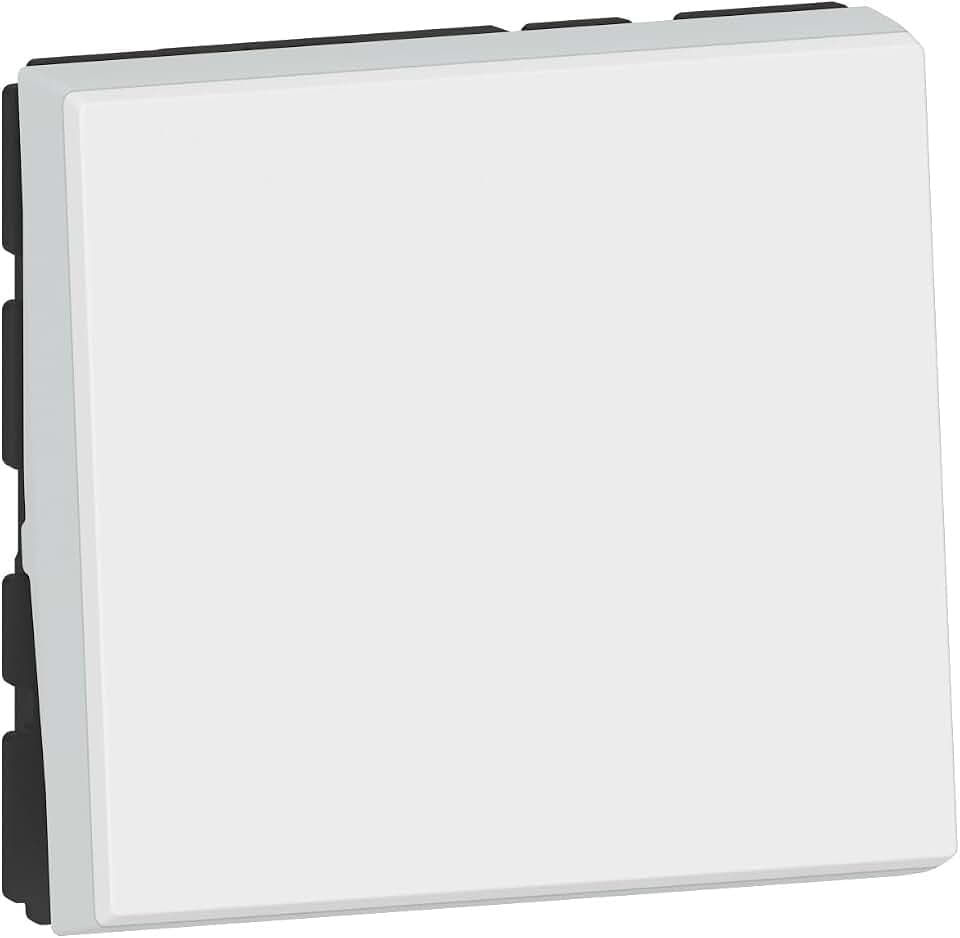 Legrand 099405 Einbaufähiger, einfache oder Wechselschalter, Easy-LED, 10 A, 2 Module, Produktreihe Mosaic Schalter, weiß, All-in-One für Lichtfunktion oder Kontrollleuchte