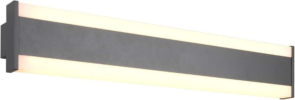 Trio Leuchten LED Außen Wandleuchte Dawson 246360242, Aluminium Druckguss Anthrazit, Acryl weiß, inkl. 8 Watt LED, Farbwechsel, Breite 60cm