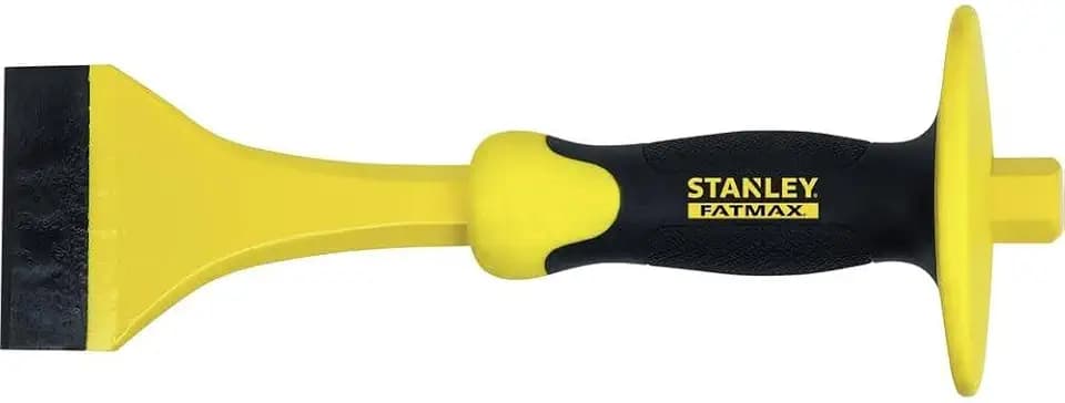 STANLEY FatMax Fliesenmeißel - handlicher, starker Meißel aus Chrom-Vanadium-Stahl Fliesen Meiße mit Handschutz zum Schneiden, Stemmen & Entfernen von Bodenbelägen – Klingenbreite: 75mm - 4-18-331