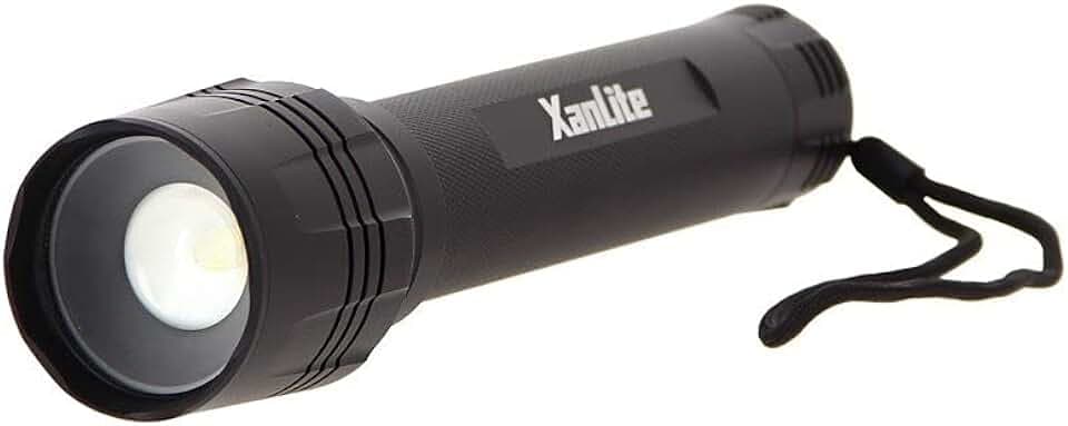 Xanlite TO1500L Metallic, Ultra 3 Leuchtmodi, leistungsstark, 1500 lm, LED-Taschenlampe, Batterien enthalten, lange Reichweite von 300 m, TO1500L, Schwarz