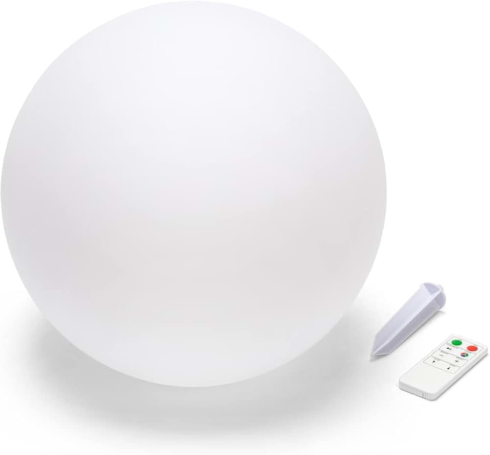 VELAMP Solar wiederaufladbare RGB-LED-Kugel 40cm. Mit Fernbedienung