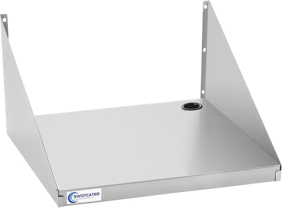 Stainless Steel Microwave Shelf 18"x24", Wall Mount Kitchen Shelf
