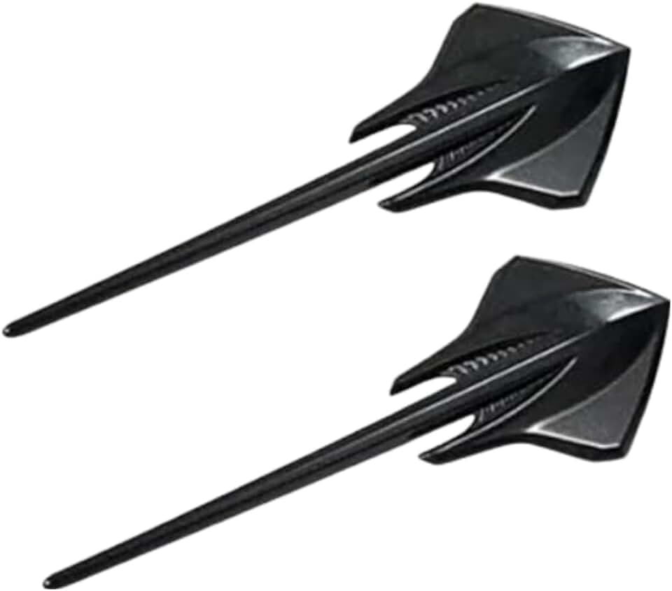 2PCS Corvette Stingray Mako Shark Emblem C7 Silverado Badges Fit for Corvette (Matte Black)