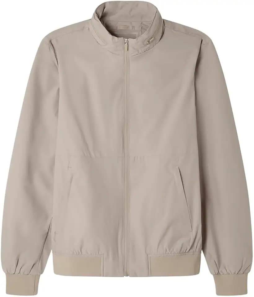 Springfield Herren Light Technical Funnel Jacket Breathable and Comfort Strech Whit High Neck with Hoodie Inside Leichte Jacke