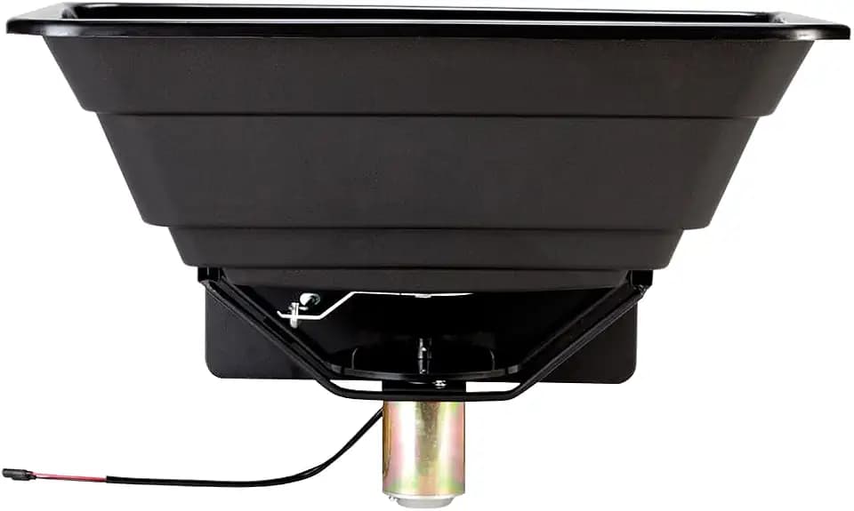 MAXXTUFF Food Plot Spreader, 50 lb Capacity 12V ATV Broadcast Seeder for Seed, Fertilizer & Deer Feed, Adjustable Shut-Off Gate, Universal ATV Mount with Hopper Cover