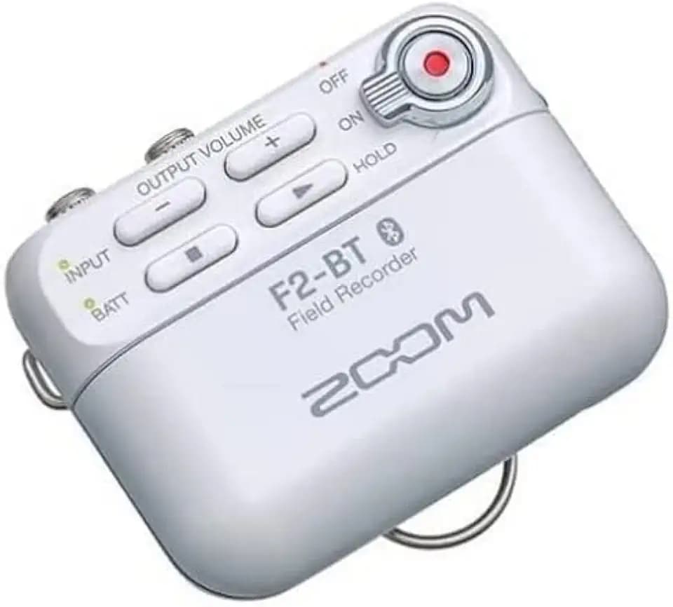 ZOOM F2-BT Field Recorder mit Bluetooth und Lavalier-Mikrofon, weiß
