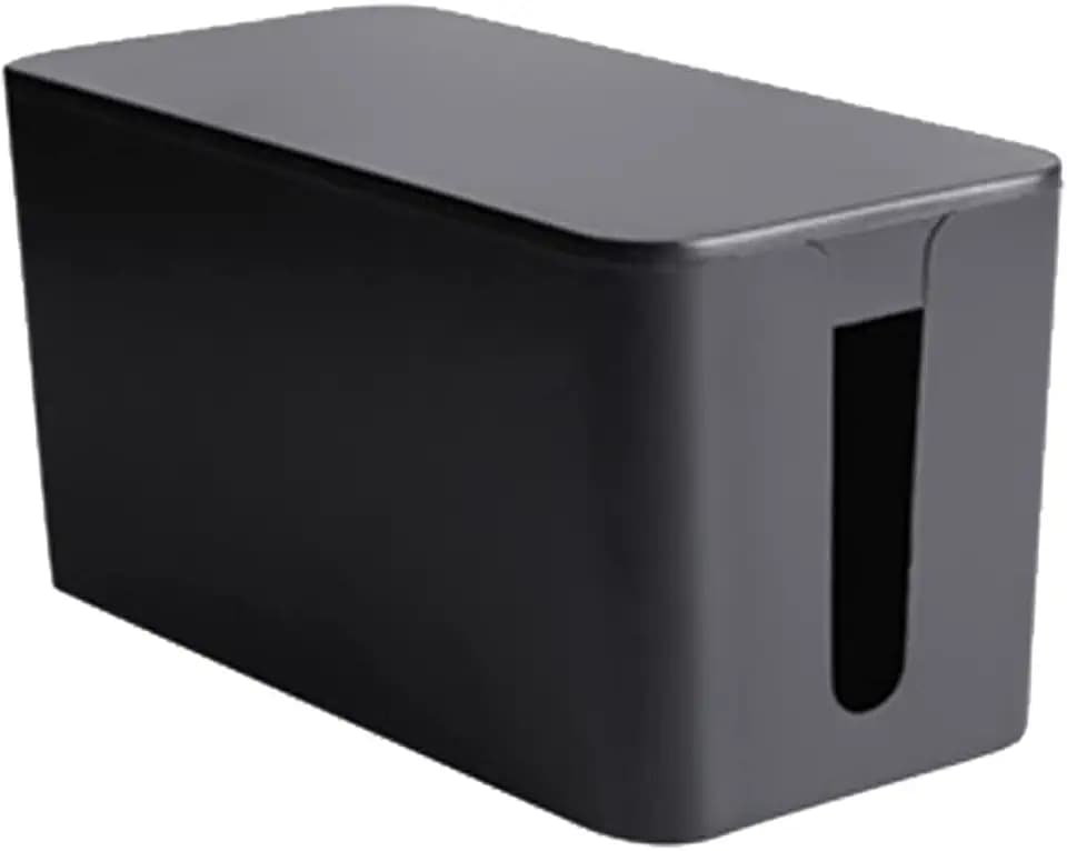 Cable Management Box,Power Cover Surge Protector for Desk Small Black