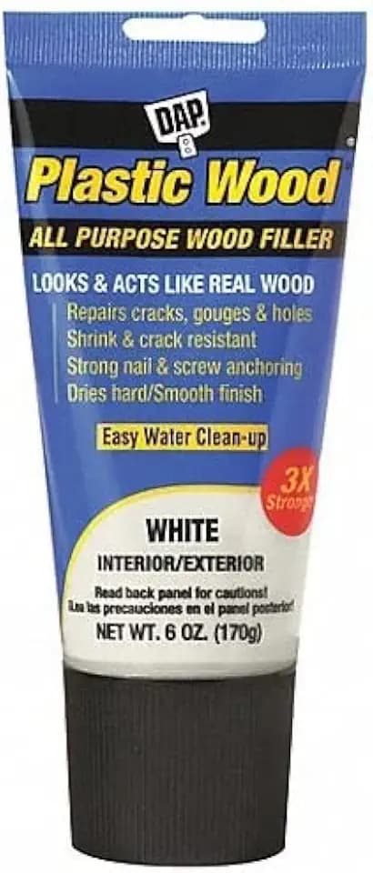 DAP Plastic Wood All Purpose Latex Wood Filler, White, 6 Oz (7079800585)