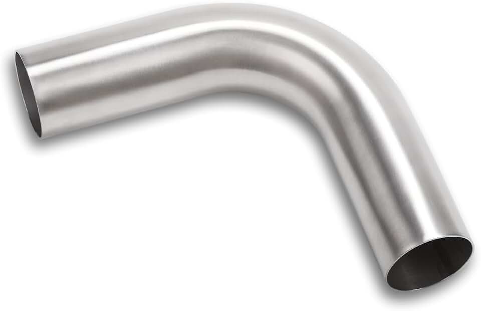 90 Degree Elbow 2.25 Inch 57mm OD Aluminum Intercooler Pipe Piping Air Intake Tube, 1.5D Radius, Brushed Finish