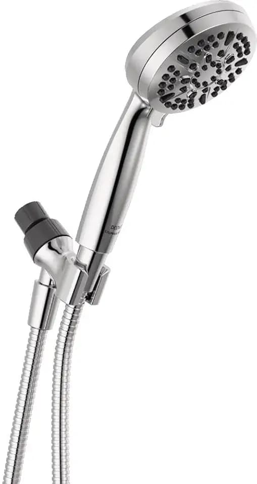 Delta Faucet 5-Setting Handheld Shower Head, Chrome Shower Head with Hose, Showerheads & Handheld Showers, Handheld Shower Heads, Detachable Shower Head, Hand Shower 1.75 GPM, Chrome 75511