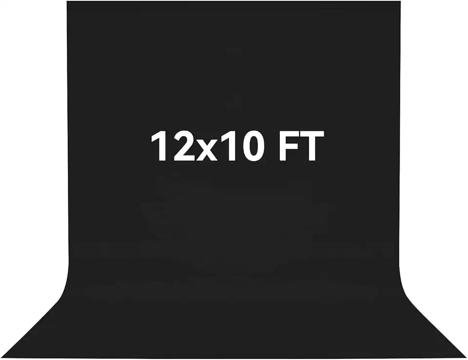 12x10 FT Black Photo Backdrop 100% Polyester Photography Background