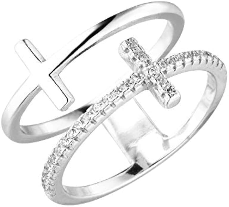 Purelei Ring Double Cross (Silber, 54)