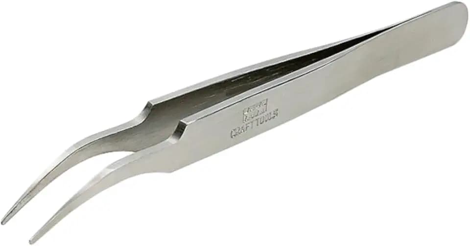 Tamiya 74108 Craft Tool Serie Nr. 108 Präzisionspinzette, Rundspitze/Rankenhals Typ Kunststoff Modellwerkzeug