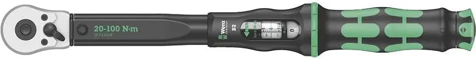 Wera 05075611001 Click-Torque B 2 Drehmomentschlüssel mit Umschaltknarre 3/8", 20-100 Nm