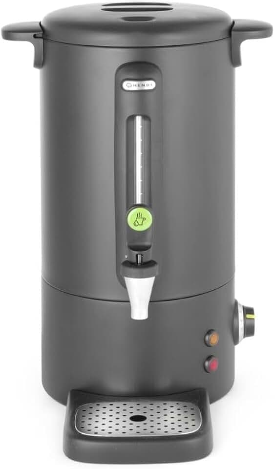 HENDI Heißgetränkespender, UNIQ, für Glühwein und Wasser, 9L, Schwarz