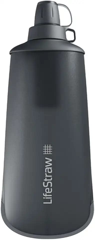 LifeStraw Peak Squeeze Filter Bottle, 650 ml, Dark Mountain Gray