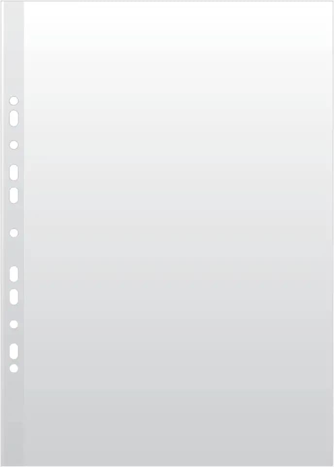 Donau Prospekthüllen DIN A3 Hochformat / 50 Stück/Genarbt Oben Offen Klarsichthüllen Sicht-Hüllen Gelochte Plastikhülle für Dokumente Papiere/Transparent 120 Mikron/Verstärkte Kante/