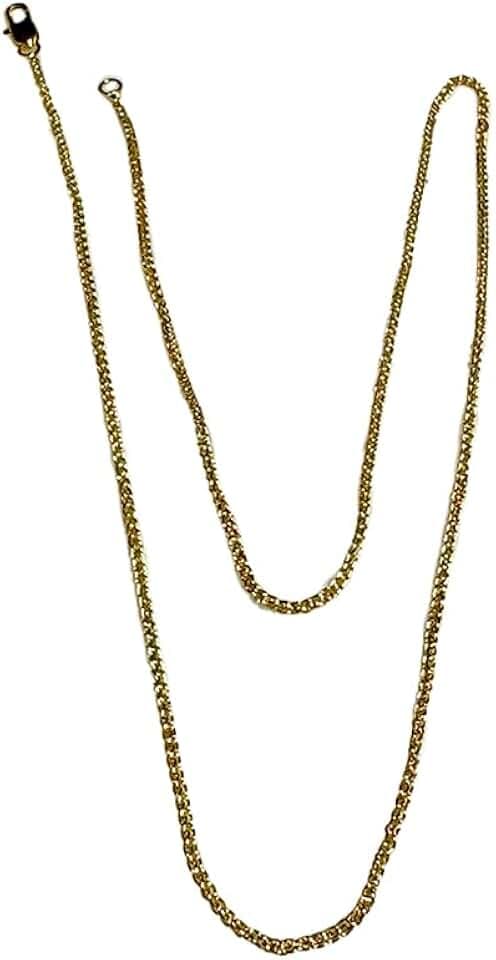 Genuine Colombian Gold Jewelry | Luxury Handmade 24K Gold Plated Necklace (11 inch) | Hypoallergenic and skin safe | Great Gift for birthdays, anniversaries, and holidays | Unisex Rope Chain Necklace