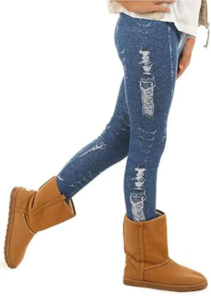 Mädchen Warm Thermo Leggings Leggins Winter Muster Jeans Optik 116-158, Jeans-optik, 152