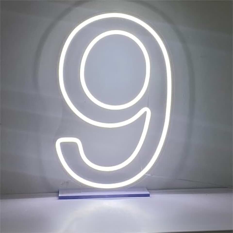 LED Neon Signs Number 9 Birthdays Decor Neon Lights Party USB Plus Battery Case Light up your baby's birthday with our Neon Number Nine Sign (Number 9)