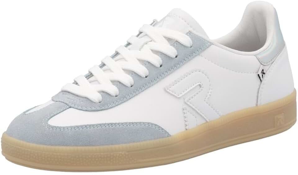 Rieker W2200-85 Damen Sneaker Low Beschichtetes Leder weiß/grün