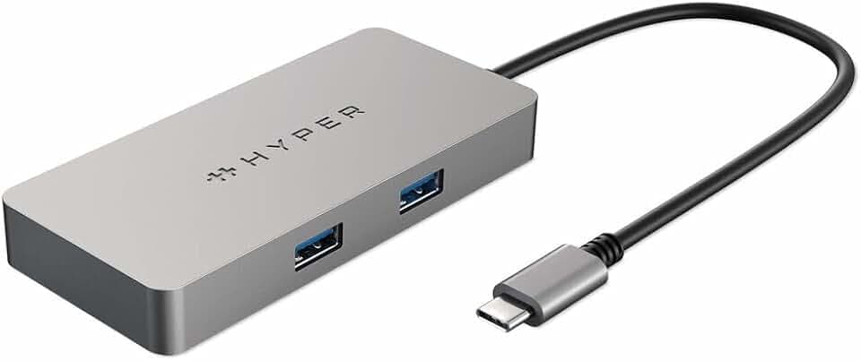 HyperDrive 5-Port USB-C Hub, Works with Chromebook Zertifiziert, HDMI 4K 60Hz Ausgang, Silber