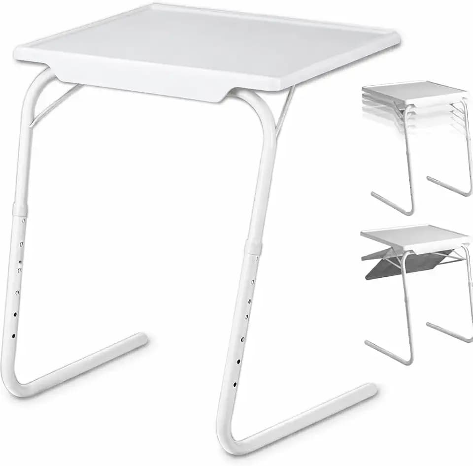 ECOVELO Multifunktionaler Klapptisch Table-Mate mit 6 Höheneinstellungen und 3 Ecken, Verstellbarer Mehrzweck-Tisch