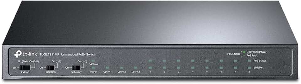 TP-Link TL-SL1311MP, 8 Port Fast Ethernet 10 100Mbps PoE Switch