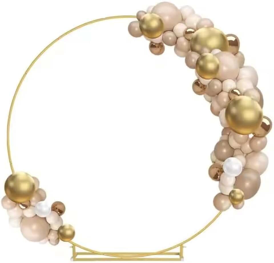 7.2ft Gold Circle Balloon Arch Stand – Heavy-Duty Metal Backdrop Frame with Stable Base for Weddings, Birthdays, Baby Showers, Graduations, Parties, Events & Photo Booth Decor