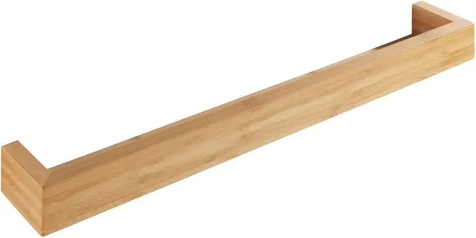 WENKO Wandregal Bambusa, hochwertige Bilderleiste aus Bambus inklusive Befestigungsmaterial, praktische Ablage für Badutensilien oder Dekoration, nachhaltiges Badaccessoire, 60 x 9 x 5 cm, Natur