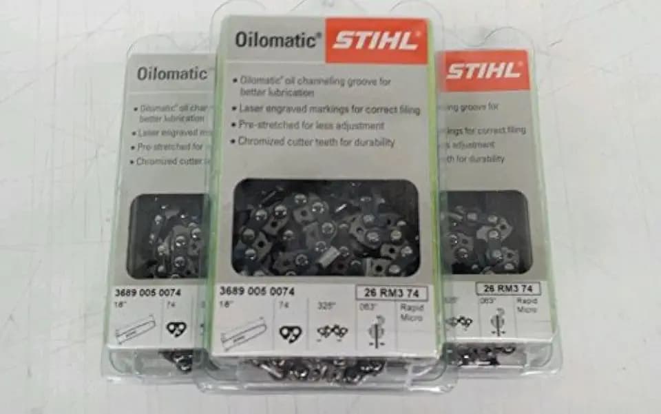 QTY 3 - Stihl Oilomatic Chain Saw Chain 26 RM3 74 18in 74link 325 .063 3689 005 0074