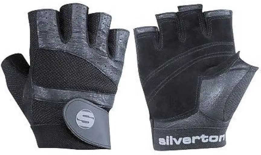 Silverton PRO Plus Fitness Handschuhe Herren & Damen, Verstellbarer Handgelenkverschluss, Hochwertige Ledereinsätze, langlebige Doppelnähte, Trainingshandschuhe, Fitness Handschuhe