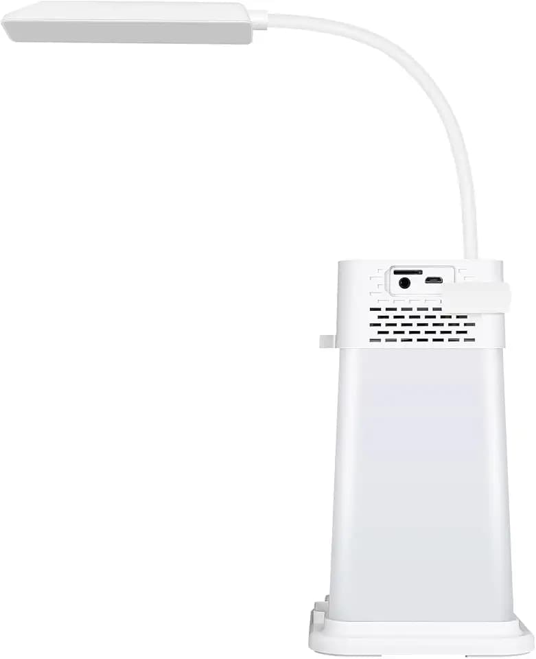 AGM LED Nachttischlampe,1200mAh Nachtlicht mit Bluetooth Lautsprecher, Touch Dimmbar 2-in-1 Schreibtischlampe & Nachtlicht Kinder für Schlafzimmer Camping