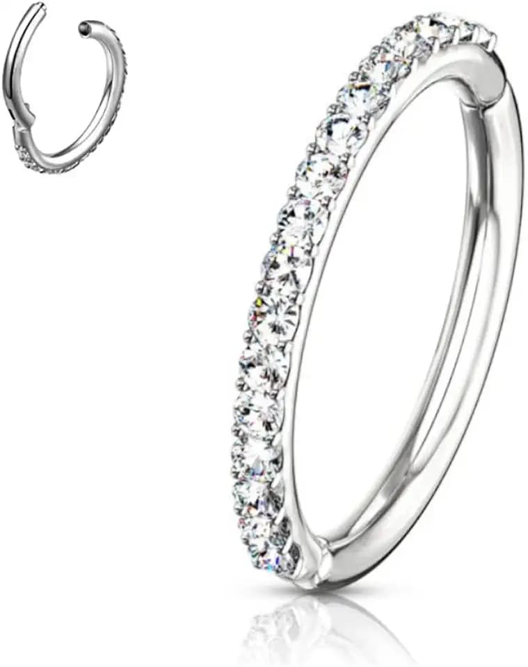 16G/18G Steel Diamond Orbital Conch Hoop Body Jewelry Ring