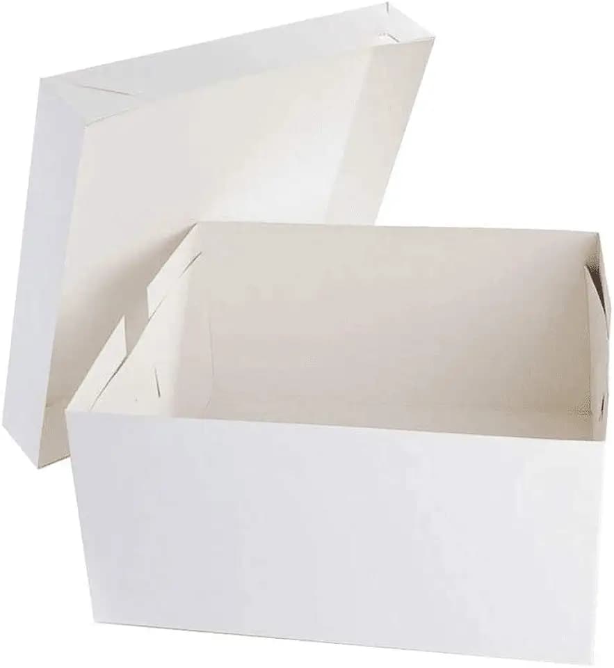 Unbekannt Kuchenboxen, quadratisch, 304 mm, Weiß, 5 Stück