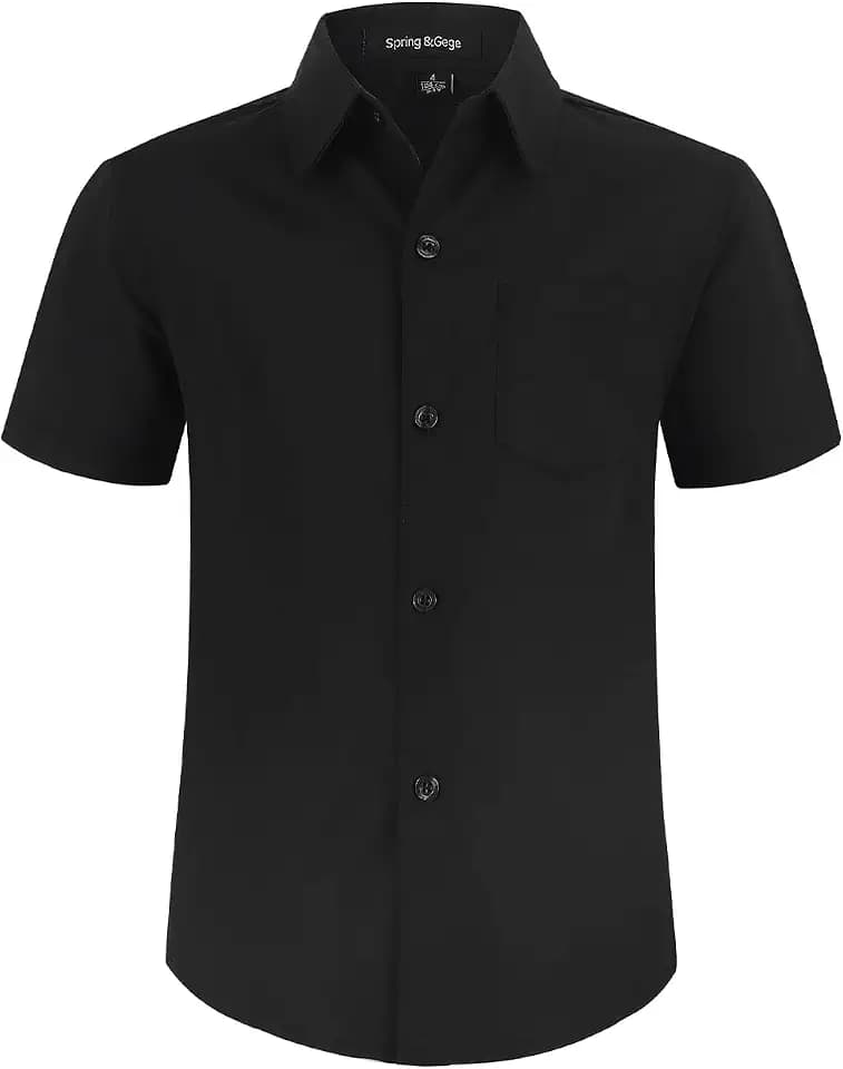 Kurzärmelige Hemden für Jungen Formelle Uniform aus fester Popeline