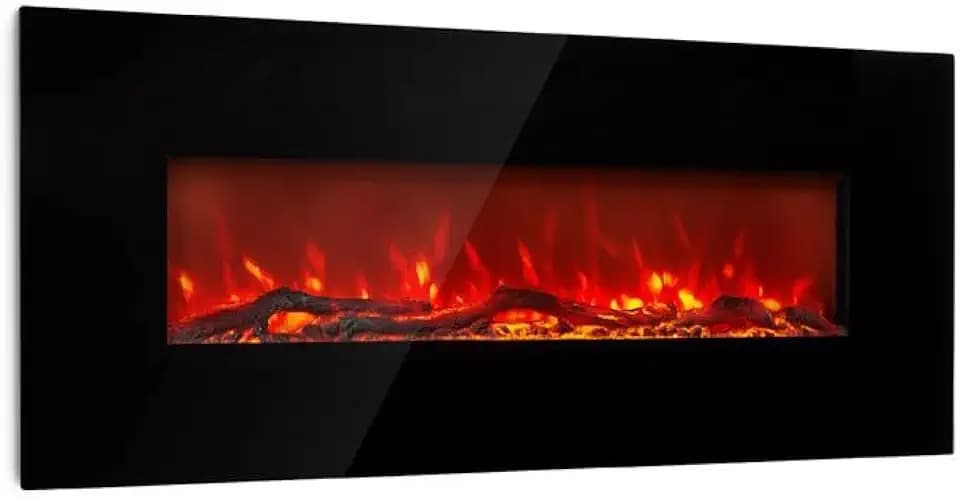 Klarstein Elektrokamin, Elektro Heizungen für Wohnzimmer & Innenräume, Elektrischer Kamin mit LED Flammen, Kamin mit Fernbedienung, Heizlüfter Timer, Einstellbarer Thermostat, Heizung 1600 W