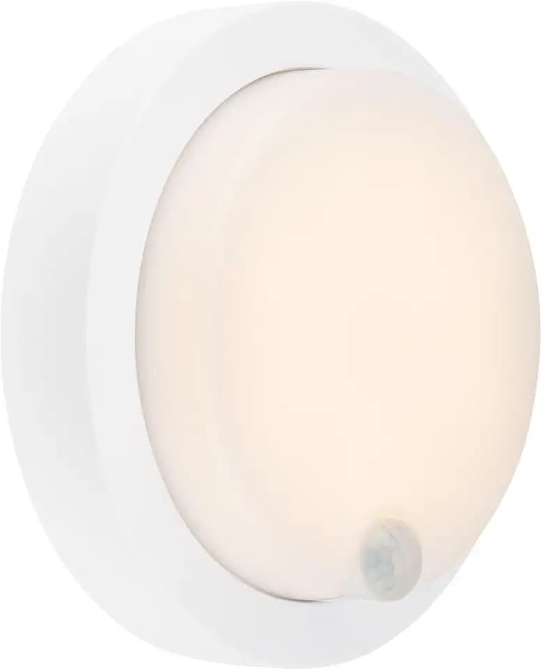 BRILONER – Außenlampe mit Bewegungsmelder, Wandlampe mit Akku, 4W, 700lm, Wandleuchte ohne Stromanschluss, Aussenlampe Wand, Akku Lampe, Outdoor Lampe, Warmweiße Lichtfarbe, 170x55 mm (DxH), Weiß