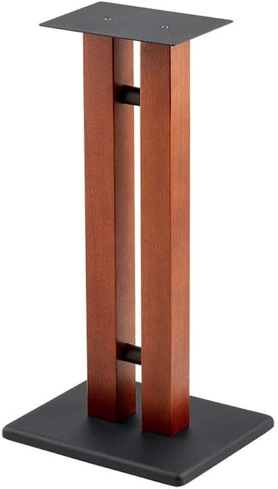 Monolith Speaker Stands - 50lbs Capacity, Adjustable Spikes, Sturdy Construction, Ideal for Home Theater Speakers, 24 Inch, Cherry