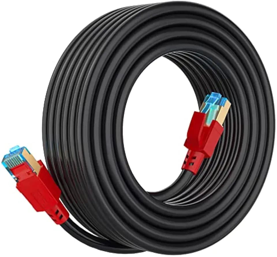 Cat 8 Ethernet Cable 50 ft, 40Gbps 2000MHz Shielded RJ45 Network LAN Cable