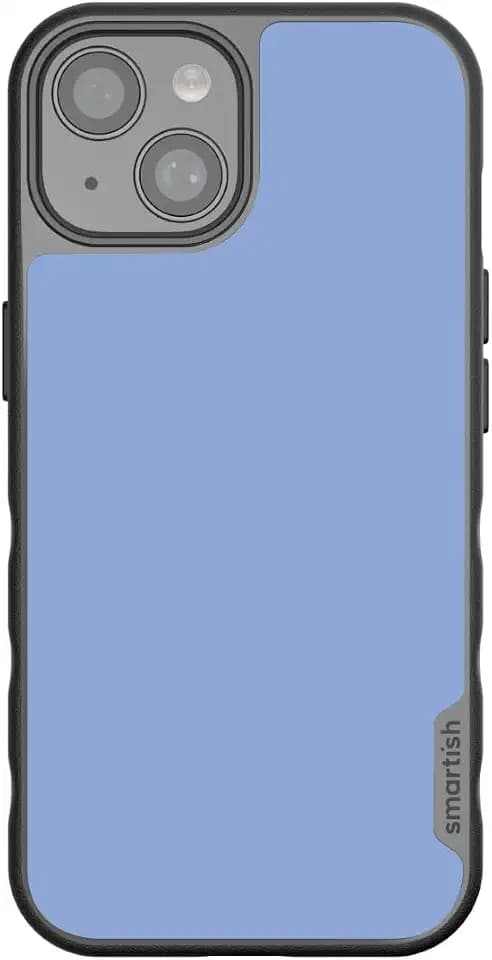 Smartish - Pastel Blue - iPhone 15 Magnetic Case - Gripmunk Compatible with MagSafe [Lightweight + Protective] Slim Thin Grip Cover with Microfiber Lining for Apple iPhone 15