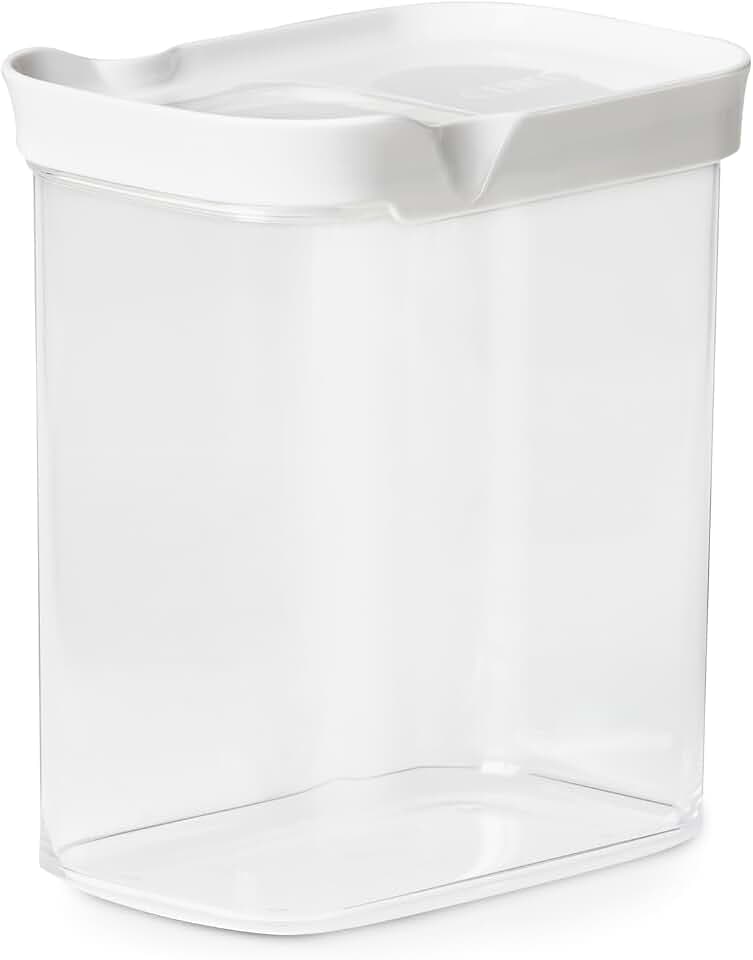 Emsa Optima Schüttdose 1,6 Liter, rechteckig, Schiebedeckel, ideal zum Portionieren, 100 Prozent sicher, hygienisch, platzeffizient, Frischedichtung, transparentes Design, N1142100