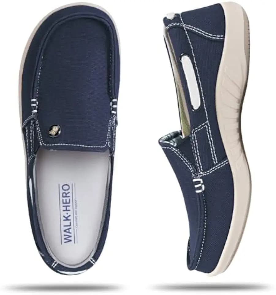 Womens Slip On Shoes, Casual Boat Loafers Shoes Women with Arch Support