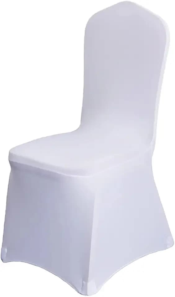 50 Pcs White Washable Removable Universal for Wedding Party Dining Banquet Polyester Spandex Stretch Slipcovers Chair Covers