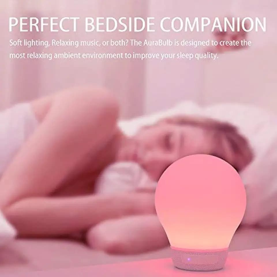 Divoom AuraBulb/WE – Lampe mit Bluetooth (USB, 3.5 mm, 5 Verschiedene Lichteffekte) weiß