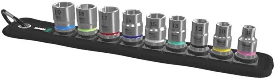 Wera 05003973001 Zyklop Steckschlüsseleinsätze Belt B 4, 3/8“-Antrieb, 9-teilig